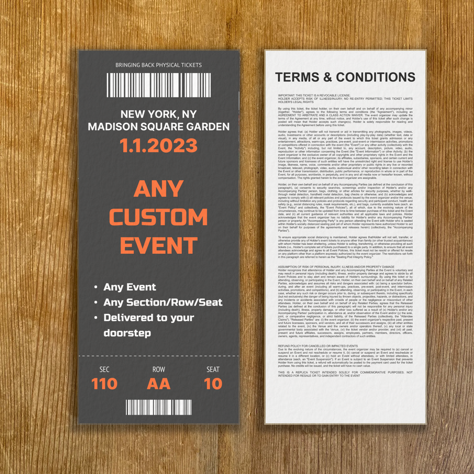 Any Custom Ticket Stub