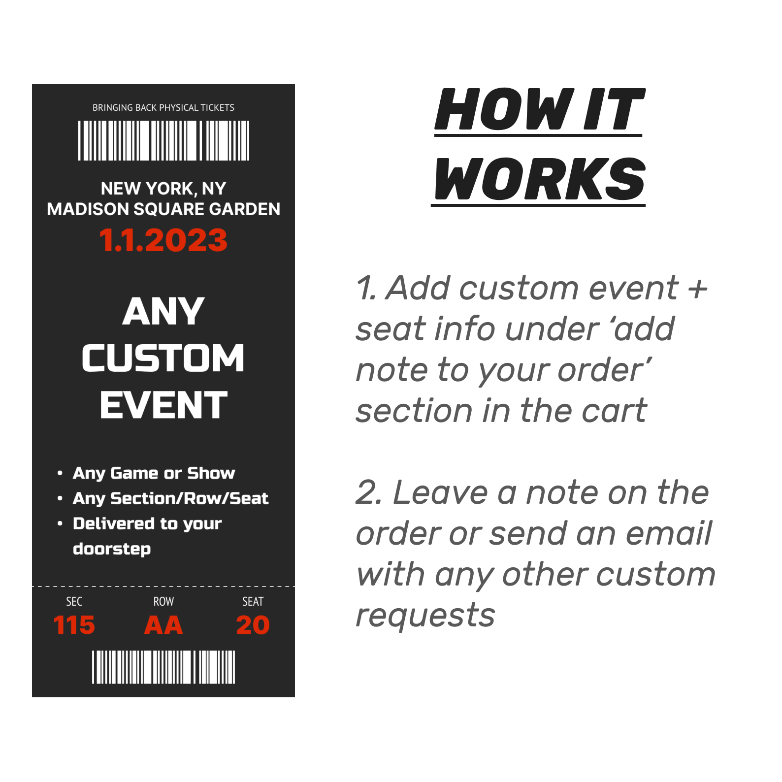 Any Custom Ticket Stub