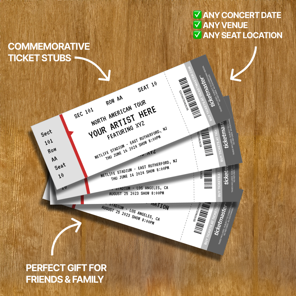 Personalized Concert Ticket Stub